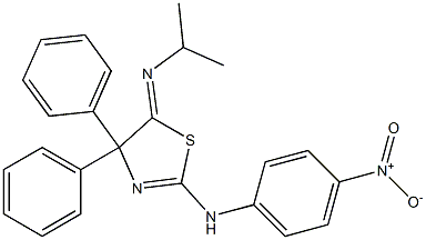 2-(4-Nitrophenylamino)-5-(isopropylimino)-4,4-diphenyl-2-thiazoline 结构式