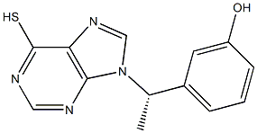 9-[(S)-1-(3-Hydroxyphenyl)ethyl]-9H-purine-6-thiol 结构式