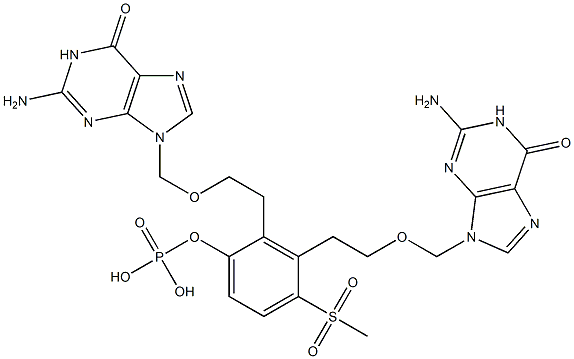 Phosphoric acid bis[2-[(2-amino-1,6-dihydro-6-oxo-9H-purin)-9-ylmethoxy]ethyl]4-methylsulfonylphenyl ester|