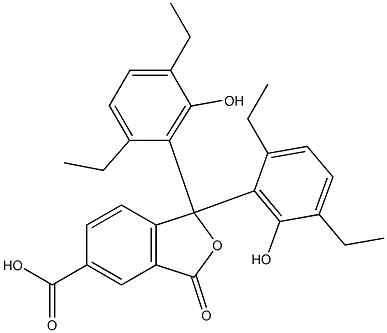 1,1-ビス-(2,5-ジエチル-6-ヒドロキシフェニル)-1,3-ジヒドロ-3-オキソイソベンゾフラン-5-カルボン酸 化学構造式