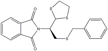 (+)-N-[(R)-2-Benzylthio-1-(1,3-dithiolane-2-yl)ethyl]phthalimide Structure