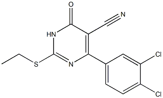 3,4-Dihydro-6-(3,4-dichlorophenyl)-2-[ethylthio]-4-oxopyrimidine-5-carbonitrile Struktur
