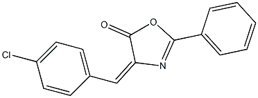2-フェニル-4-[(E)-(4-クロロフェニル)メチレン]-2-オキサゾリン-5-オン 化学構造式