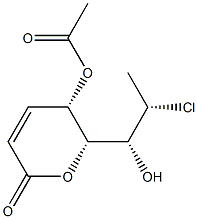 (5S,6S)-5-アセチルオキシ-6-[(1R,2S)-2-クロロ-1-ヒドロキシプロピル]-5,6-ジヒドロ-2H-ピラン-2-オン 化学構造式