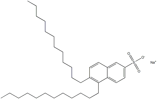 5,6-Didodecyl-2-naphthalenesulfonic acid sodium salt,,结构式