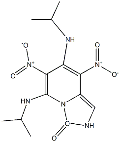 5,7-ビス(イソプロピルアミノ)-4,6-ジニトロベンゾフラザン1-オキシド 化学構造式