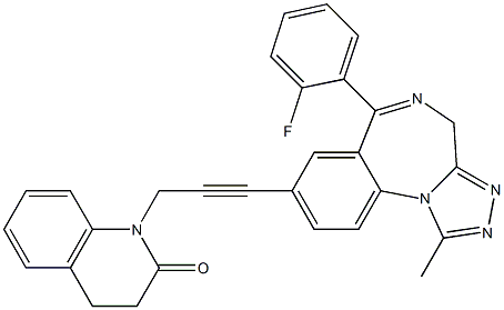 1-Methyl-6-(2-fluorophenyl)-8-[3-[(1,2,3,4-tetrahydro-2-oxoquinolin)-1-yl]-1-propynyl]-4H-[1,2,4]triazolo[4,3-a][1,4]benzodiazepine