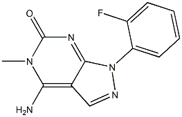 4-Amino-1-(2-fluorophenyl)-5-methyl-1H-pyrazolo[3,4-d]pyrimidin-6(5H)-one Struktur