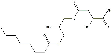 D-Malic acid hydrogen 4-(2-hydroxy-3-octanoyloxypropyl) ester,,结构式