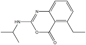 2-イソプロピルアミノ-5-エチル-4H-3,1-ベンゾオキサジン-4-オン 化学構造式