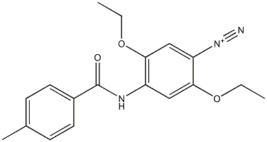 4-[(4-メチルベンゾイル)アミノ]-2,5-ジエトキシベンゼンジアゾニウム 化学構造式