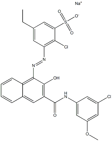 2-Chloro-5-ethyl-3-[[3-[[(3-chloro-5-methoxyphenyl)amino]carbonyl]-2-hydroxy-1-naphtyl]azo]benzenesulfonic acid sodium salt