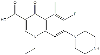 1-Ethyl-6-fluoro-5-methyl-1,4-dihydro-4-oxo-7-(1-piperazinyl)quinoline-3-carboxylic acid Structure