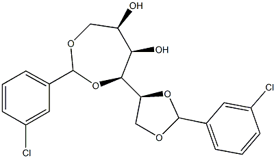 1-O,2-O:3-O,6-O-Bis(3-chlorobenzylidene)-D-glucitol Structure