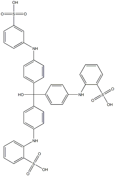 2,2'-[[4-(3-Sulfophenylamino)phenyl]hydroxymethylenebis(4,1-phenyleneimino)]bis(benzenesulfonic acid) 结构式