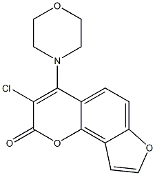 4-Morpholino-3-chloro-2H-furo[2,3-h][1]benzopyran-2-one,,结构式