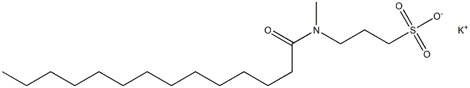 3-(N-ミリストイル-N-メチルアミノ)-1-プロパンスルホン酸カリウム 化学構造式