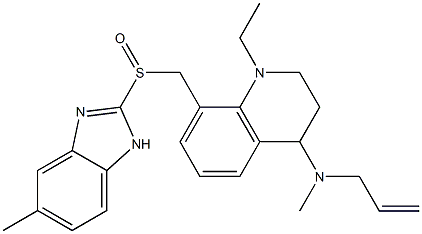 1-Ethyl-1,2,3,4-tetrahydro-4-(N-methyl-2-propenylamino)-8-(5-methyl-1H-benzimidazol-2-ylsulfinylmethyl)quinoline Structure