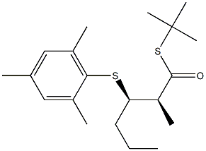 (1S,2R)-2-(2,4,6-トリメチルフェニルチオ)-1-メチルペンタン-1-チオカルボン酸S-tert-ブチル 化学構造式