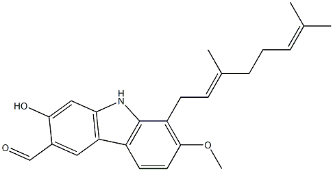  7-Hydroxy-2-methoxy-1-[(2E)-3,7-dimethyl-2,6-octadienyl]-9H-carbazole-6-carbaldehyde