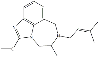 4,5,6,7-Tetrahydro-2-methoxy-5-methyl-6-(3-methyl-2-butenyl)imidazo[4,5,1-jk][1,4]benzodiazepine,,结构式