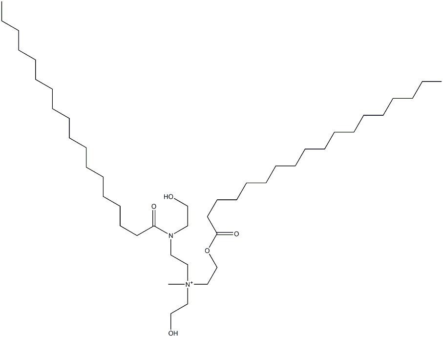 N-(2-ヒドロキシエチル)-N-[2-[(2-ヒドロキシエチル)(1-オキソオクタデシル)アミノ]エチル]-N-メチル-2-[(1-オキソオクタデシル)オキシ]エタンアミニウム 化学構造式
