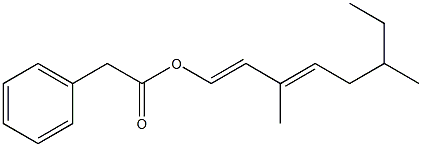 Phenylacetic acid 3,6-dimethyl-1,3-octadienyl ester Structure