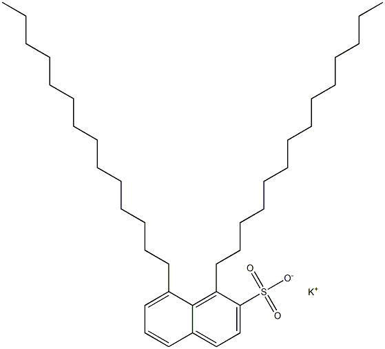 1,8-Ditetradecyl-2-naphthalenesulfonic acid potassium salt,,结构式