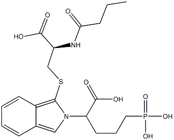 S-[2-(4-Phosphono-1-carboxybutyl)-2H-isoindol-1-yl]-N-butyryl-L-cysteine Structure