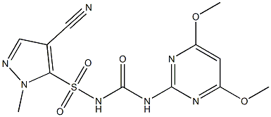 1-(4,6-Dimethoxy-2-pyrimidinyl)-3-(1-methyl-4-cyano-1H-pyrazol-5-ylsulfonyl)urea,,结构式