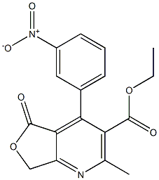 2-Methyl-4-(3-nitrophenyl)-5-oxo-5,7-dihydrofuro[3,4-b]pyridine-3-carboxylic acid ethyl ester 结构式