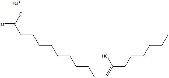 (Z)-12-ヒドロキシ-11-オクタデセン酸ナトリウム 化学構造式