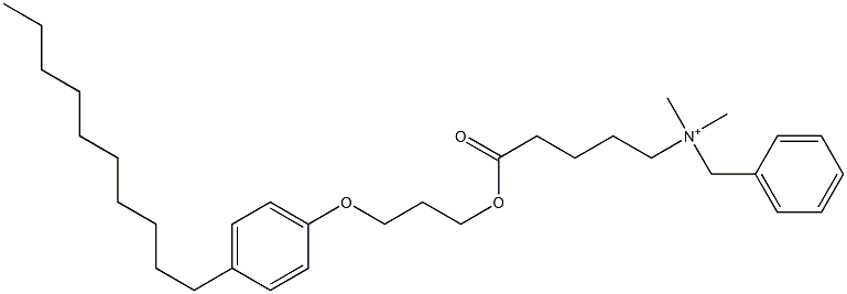 N,N-Dimethyl-N-benzyl-N-[4-[[3-(4-decylphenyloxy)propyl]oxycarbonyl]butyl]aminium Structure