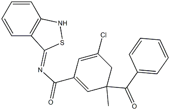 5-Chloro-1-benzoyl-3(1H)-benzoylimino-2,1-benzisothiazole Struktur