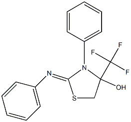 4-(Trifluoromethyl)-3-phenyl-2-(phenylimino)thiazolidin-4-ol 结构式