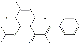 2-[(E)-3-Phenyl-2-methylpropenoyl]-5-methyl-3-isopropylthio-1,4-benzoquinone Structure
