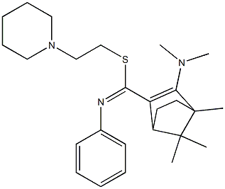 4,7,7-Trimethyl-3-(dimethylamino)-N-phenylbicyclo[2.2.1]hept-2-ene-2-carbimidothioic acid (2-piperidinoethyl) ester