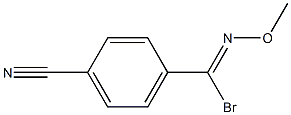 4-[(メトキシイミノ)ブロモメチル]ベンゾニトリル 化学構造式