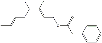 Phenylacetic acid 3,4-dimethyl-2,6-octadienyl ester Structure