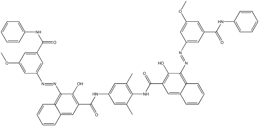 N,N'-(2,6-Dimethyl-1,4-phenylene)bis[4-[[3-methoxy-5-(phenylcarbamoyl)phenyl]azo]-3-hydroxy-2-naphthalenecarboxamide] Struktur