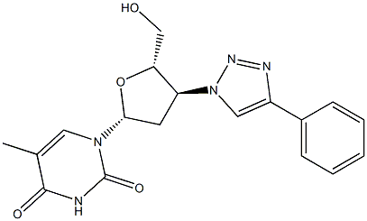 3'-(4-Phenyl-1H-1,2,3-triazol-1-yl)-3'-deoxythymidine,,结构式