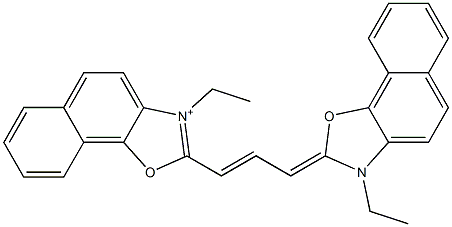 3-Ethyl-2-[3-(3-ethylnaphth[2,1-d]oxazol-2(3H)-ylidene)-1-propenyl]naphth[2,1-d]oxazol-3-ium Structure