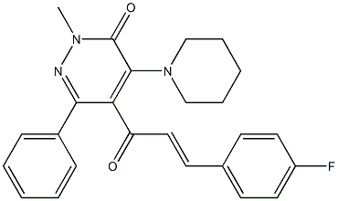 4-Piperidino-5-[1-oxo-3-(4-fluorophenyl)-2-propenyl]-2-methyl-6-phenylpyridazin-3(2H)-one,,结构式