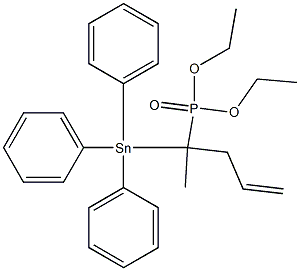 1-Triphenylstannyl-1-methyl-3-butenylphosphonic acid diethyl ester 结构式