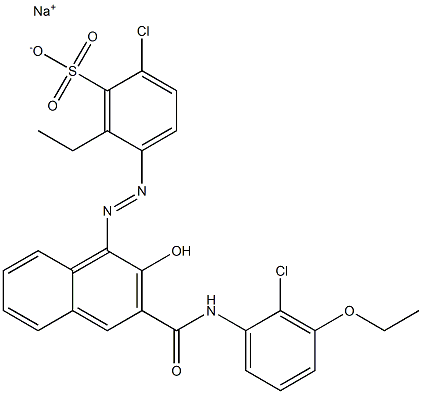 2-Chloro-6-ethyl-5-[[3-[[(2-chloro-3-ethoxyphenyl)amino]carbonyl]-2-hydroxy-1-naphtyl]azo]benzenesulfonic acid sodium salt