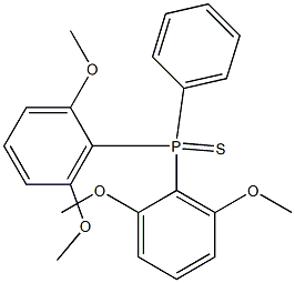 ビス(2,6-ジメトキシフェニル)フェニルホスフィンスルフィド 化学構造式