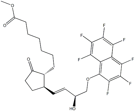 (13E,15S)-15-Hydroxy-9-oxo-16-(heptafluoro-1-naphtyloxy)-17,18,19,20-tetranorprost-13-en-1-oic acid methyl ester Structure