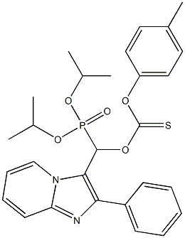 チオ炭酸O-[(2-フェニルイミダゾ[1,2-a]ピリジン-3-イル)[ビス(イソプロピルオキシ)ホスフィニル]メチル]O-(4-メチルフェニル) 化学構造式