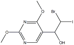 2,4-Dimethoxy-5-(1-hydroxy-2-bromo-2-iodoethyl)pyrimidine,,结构式