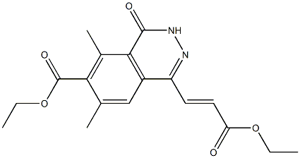 6,8-Dimethyl-4-[2-(ethoxycarbonyl)ethenyl]-1-oxo-1,2-dihydrophthalazine-7-carboxylic acid ethyl ester,,结构式